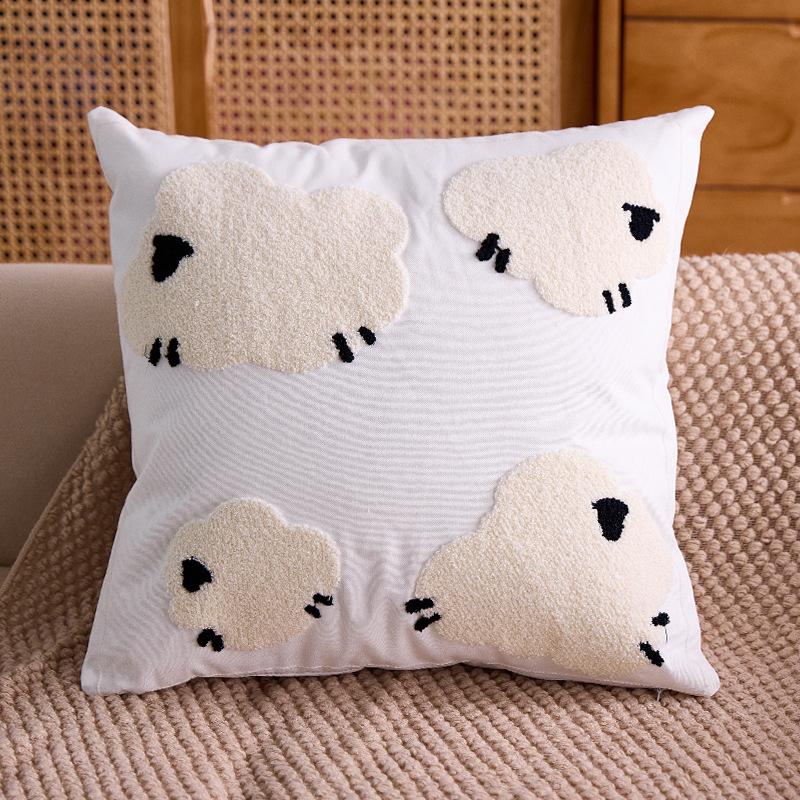 Embroidered Towel Cushion Pillow, Dropshipping, Ins-style Sofa Pillow, Home Bedside Cushion