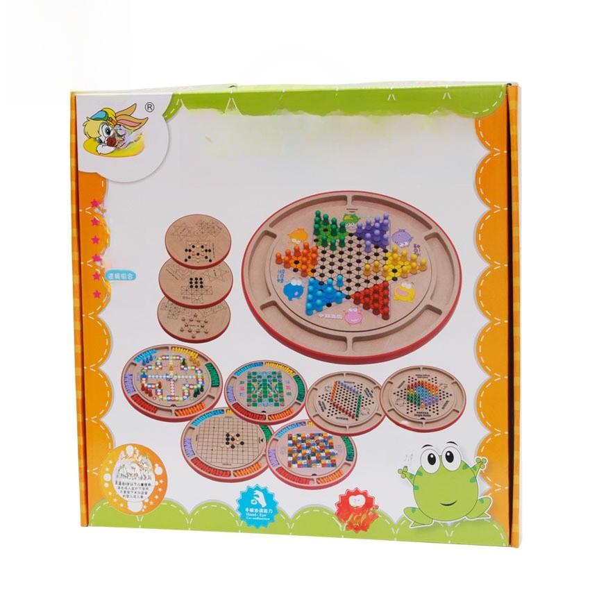 Multigame Board Wooden Children Educational Toy Family Game Night Festival Gifts