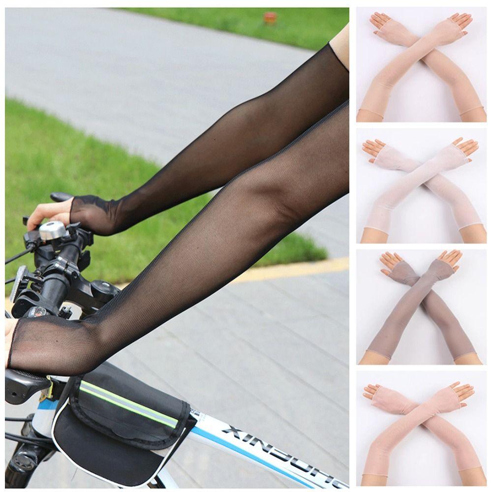 Transparent Arm Sleeves Thin UV Sleeves Fashion Mesh Sleeves  Bike