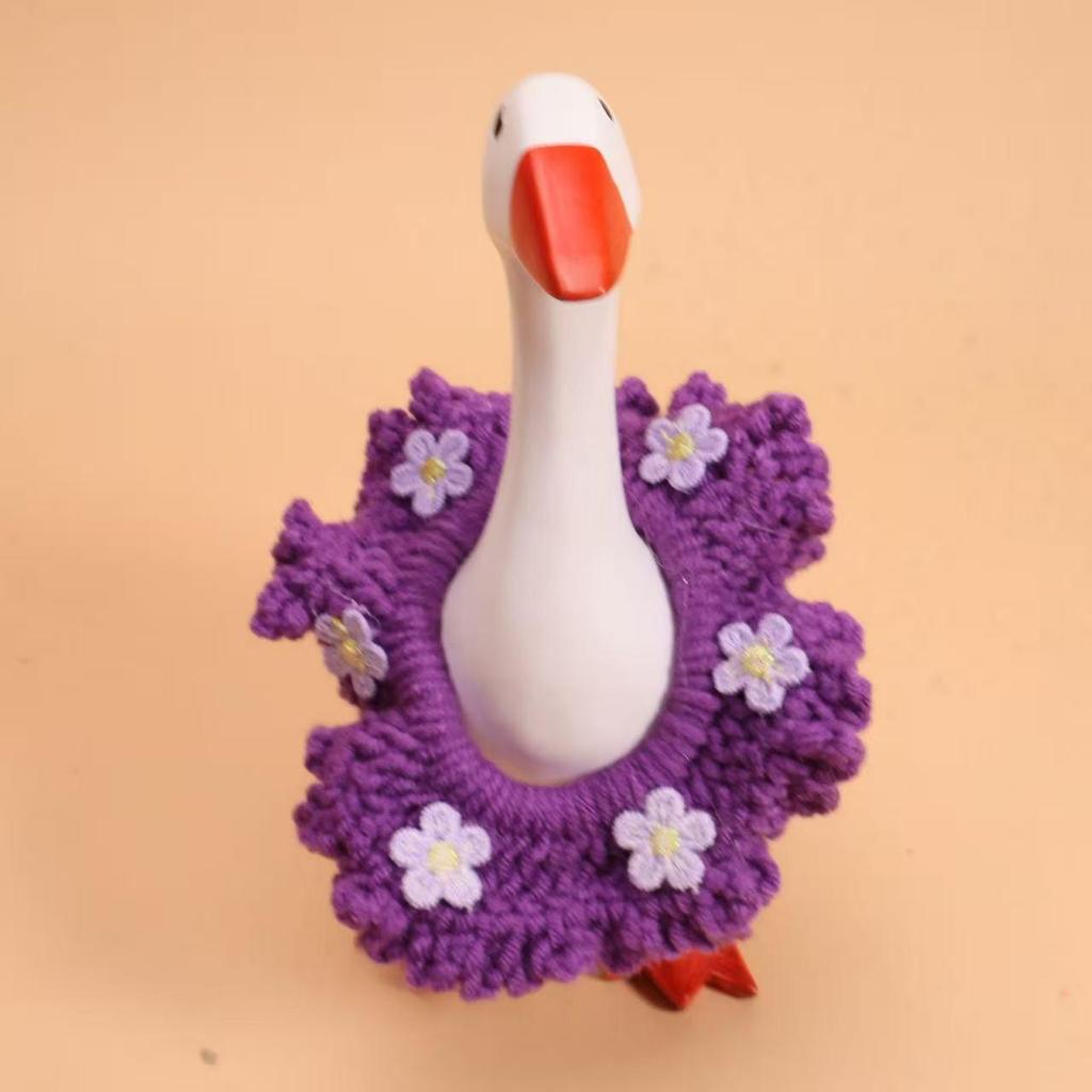 Valentine's Pearl Desktop Goose Set with Mini Knitted Hat & Adjustable Wings Clothing