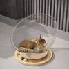 Cat House Cat Condo Space Capsule Cat Nest Pet Bed Cat Bed Cat Toys Solid Wood Acrylic Turntable