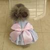 Cat Puppy Princess Dress Summer Pet Clothes Striped Plaid Dresses with Bow for Cats Kitten Rabbit Sphynx Clothing Ropa Para Gato