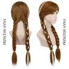 Braided Brown Cosplay Wig for Synthetic Anna Wigs Cosplay Party Wig Peluca De Princesa Princess Wig for Halloween Christmas