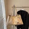 Elegant Shoulder Bag Pouch Suede Shoulder Bag Korean Style Storage Suede Handbag Suede Bucket Bag All-match Underarm Tote Bag