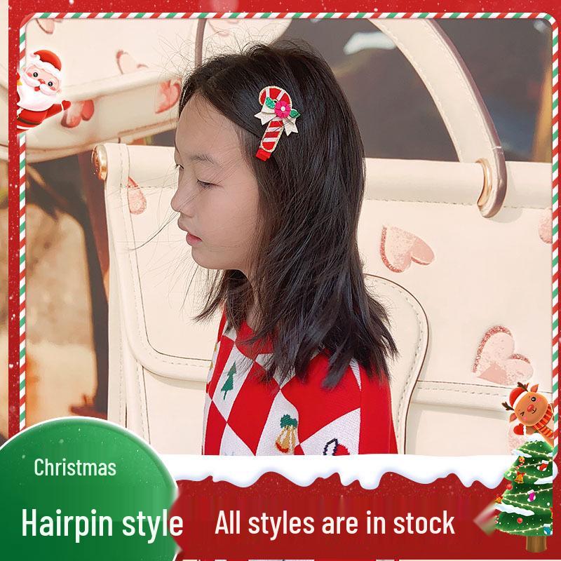 Christmas Cartoon Hair Clips for Girls - Red Holiday Hairpins and Accessories