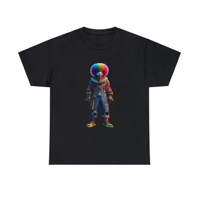 Unisex Erwachsenen T-Shirt Neon Verrückter Clown Charakter Horrorfilm T-Shirt Gruselig Unheimlich