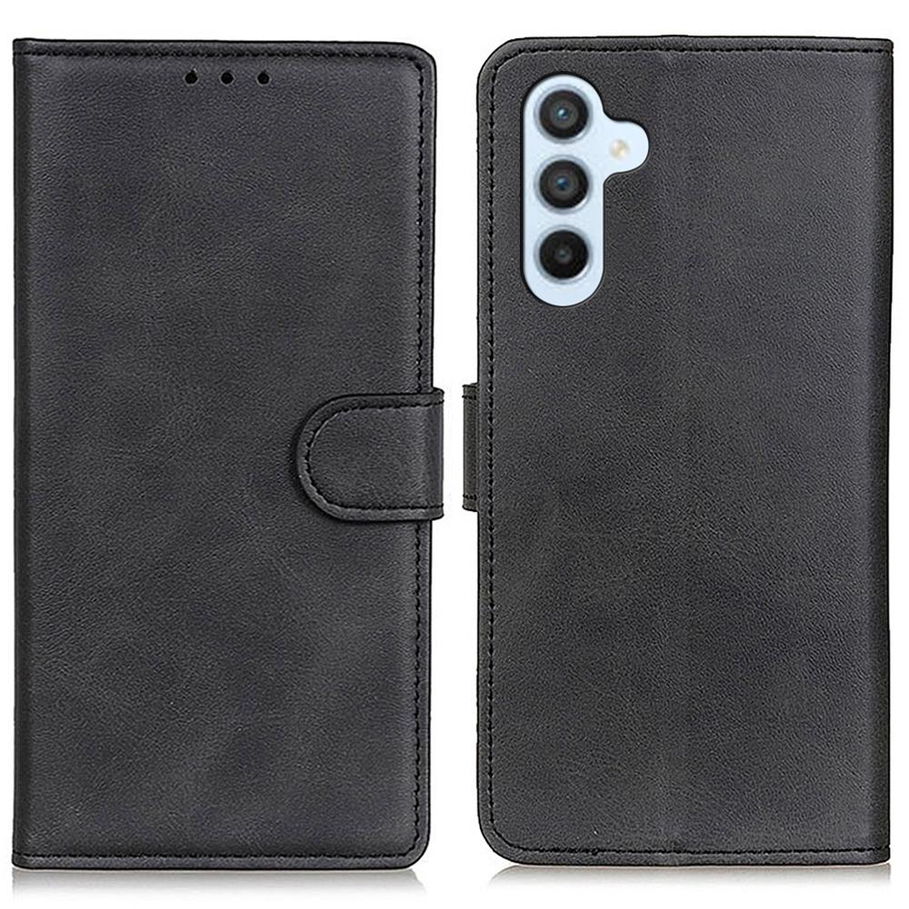 For Samsung Galaxy S24 FE Stand Case Cowhide Texture Leather Phone Cover