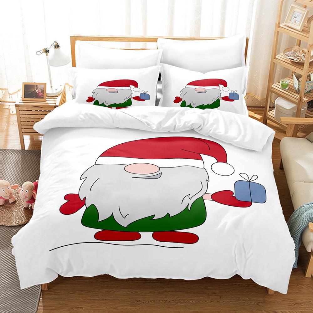 3D Digital Printing Three-Piece Set, Santa 2 Printing Bedding Kit