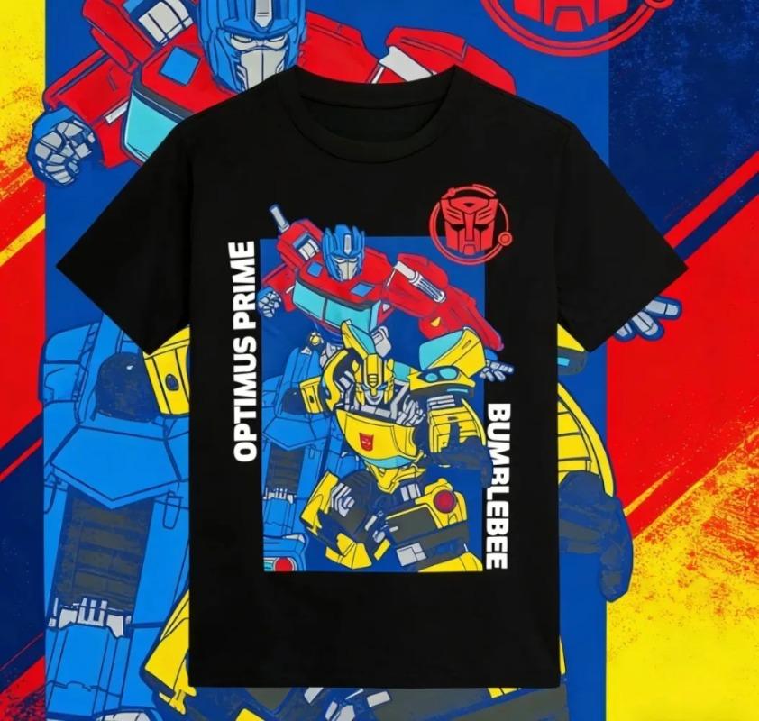 The 2026 Summer Transformers Pattern Pure Cotton Printed Tshirts Children General Breathable Loose Leisure Unisex and Women