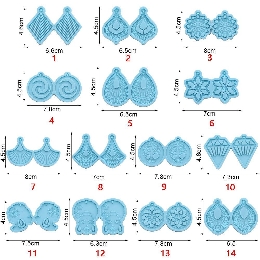 Jewelry Casting Mould Silicone Earrings Mold Epoxy Resin Mold Ear Studs Keychain Pendant