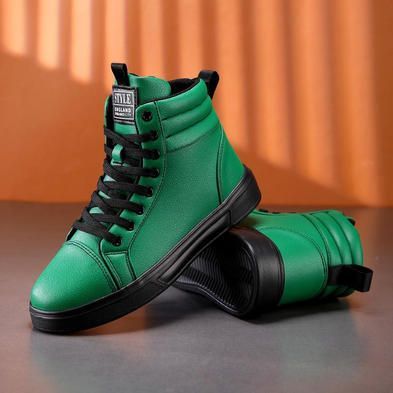 Fashion Spring Fashion Red Men's Sneakers High Top Skateboarding Shoes for Men Casual Shoes Unisex Waterproof Leather Sneakers for Women