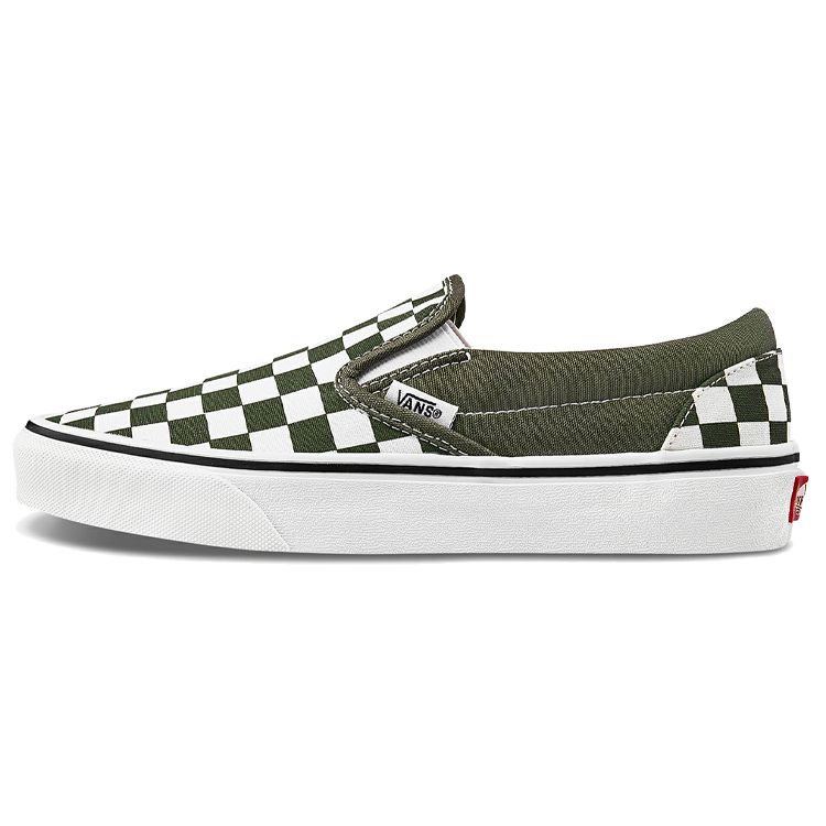 

Vans Classic Slip-On Checkerboard — кроссовки унисекс Grape Leaf Green True-White VN0A4U381GA