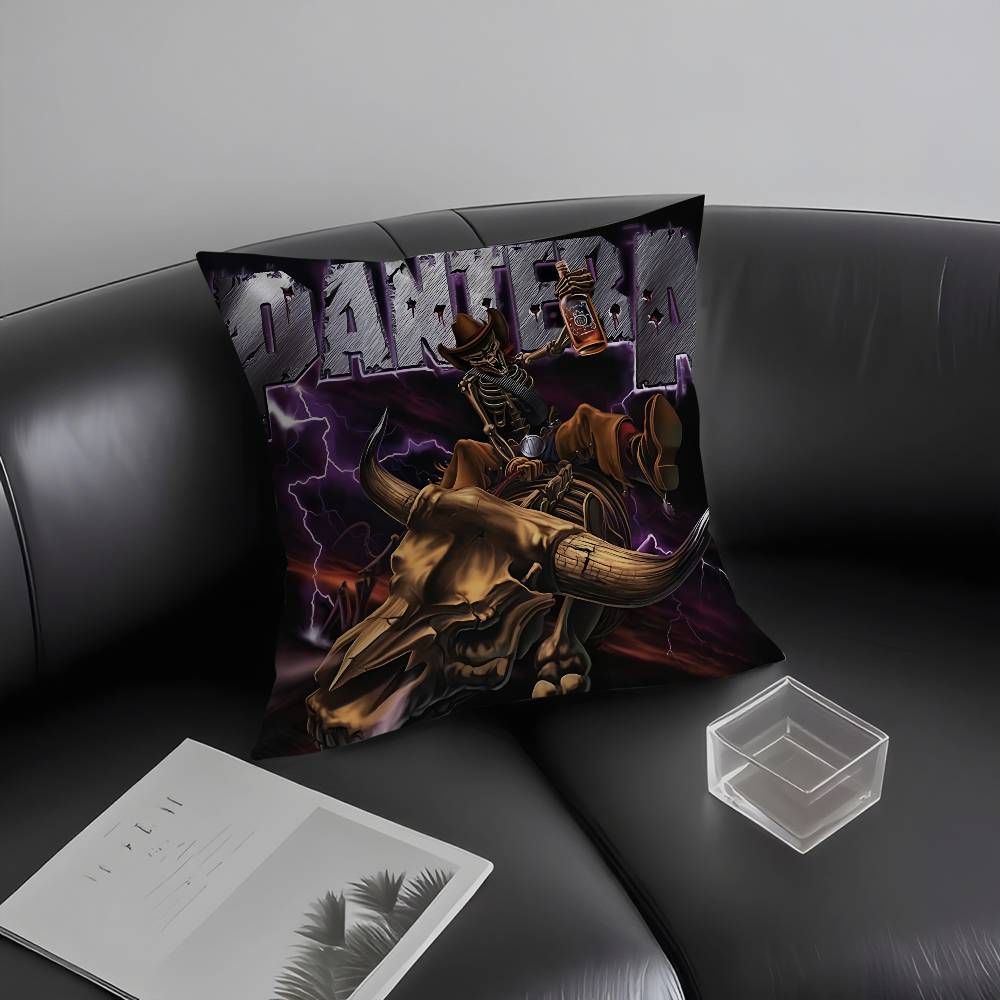 P-Panteras Rockband Kissenbezug Plüschstoff Weich Kissenbezug Beidseitig bedruckt Kissenbezug Haushaltsgeschenke