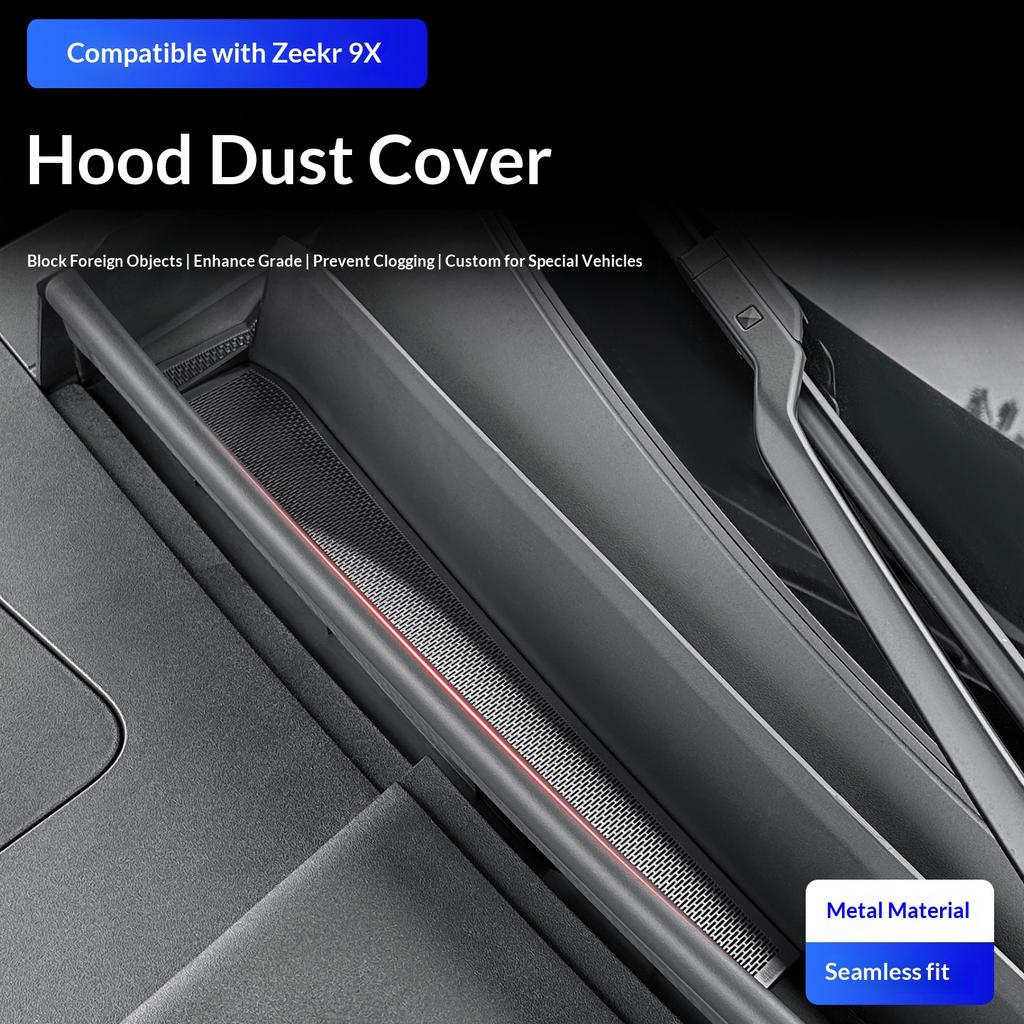 For Zeekr 9X 2025-2026 Hood Vent Mesh Grill Insect Screen Engine Cover Dust Protector Front Grille