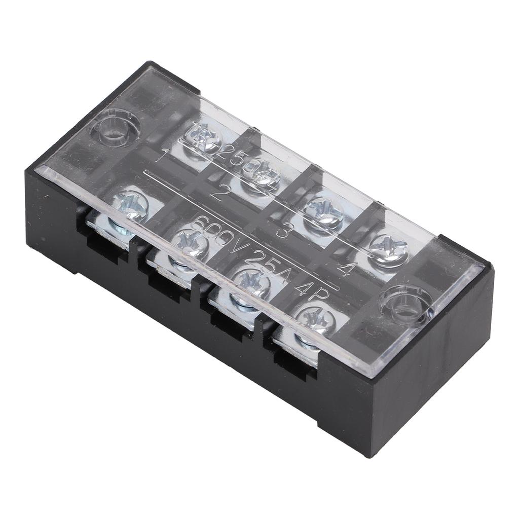 50pcs Terminal Blocks Dual Row 25A 600V Good Electrical Conductivity Screw Terminal Strip Blocks for Distribution Box