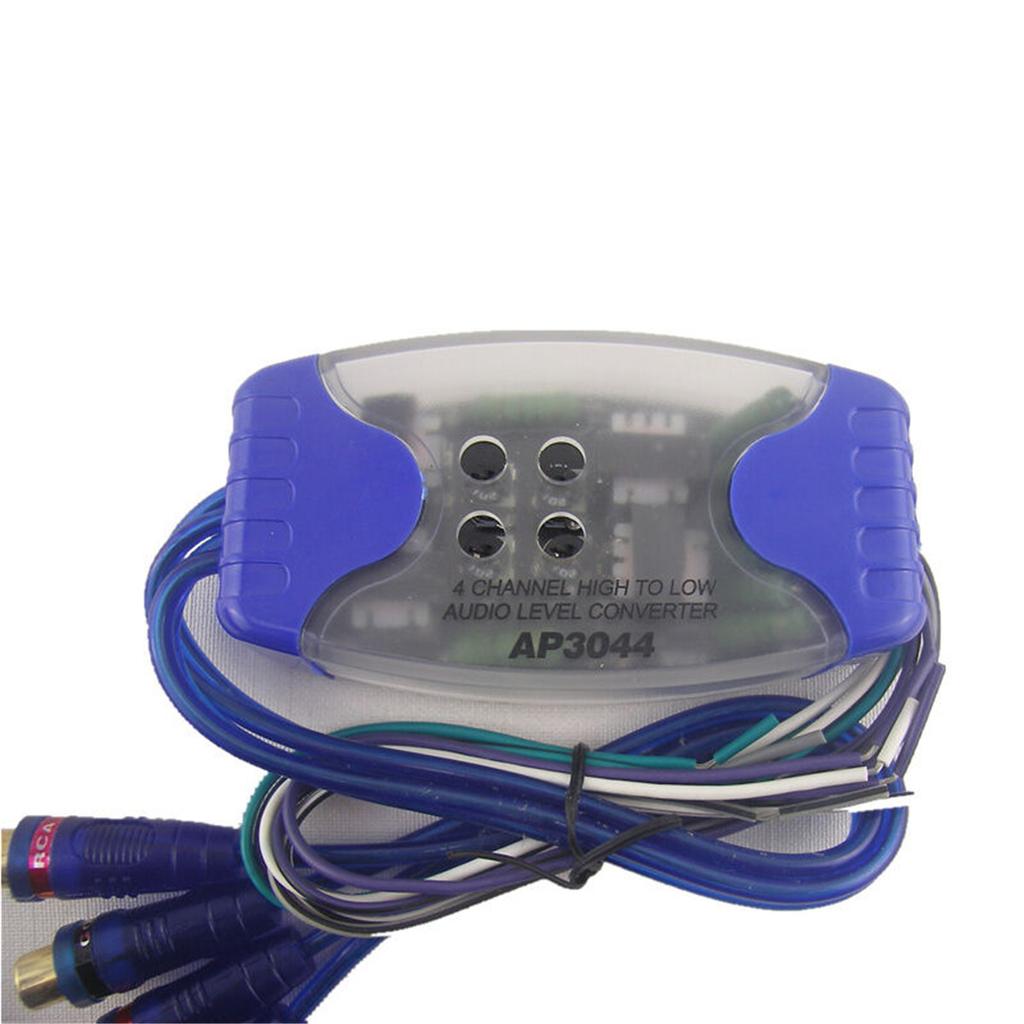 Car SUV Stereo Radio Speaker Wire 4-Way RCA Hi/Lo Line Level Converter Adaptor