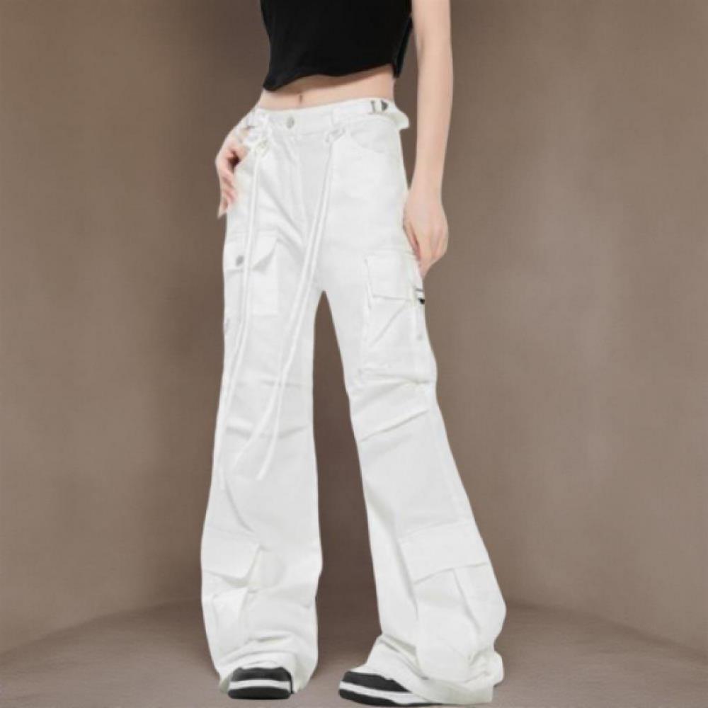 New ArrivalS Open Run Women S Cargo Bootcut pantS With Double pocketS And drawSt