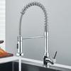Black kitchen faucet, stainless steel mixer faucet, 360-degree rotating spray nozzle, kitchen sink, hot and cold water faucet.