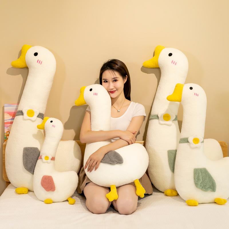 Cute Internet Celebrity Clouds Big White Goose Long Throw Pillow Girls Bed Sleeping Soothing Doll Children Doll