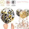 Black Gold Confetti Balloons 50 Pack  Gold and Black Confetti Balloons with Ribbons for Graduation Birthday Wedding Graduation