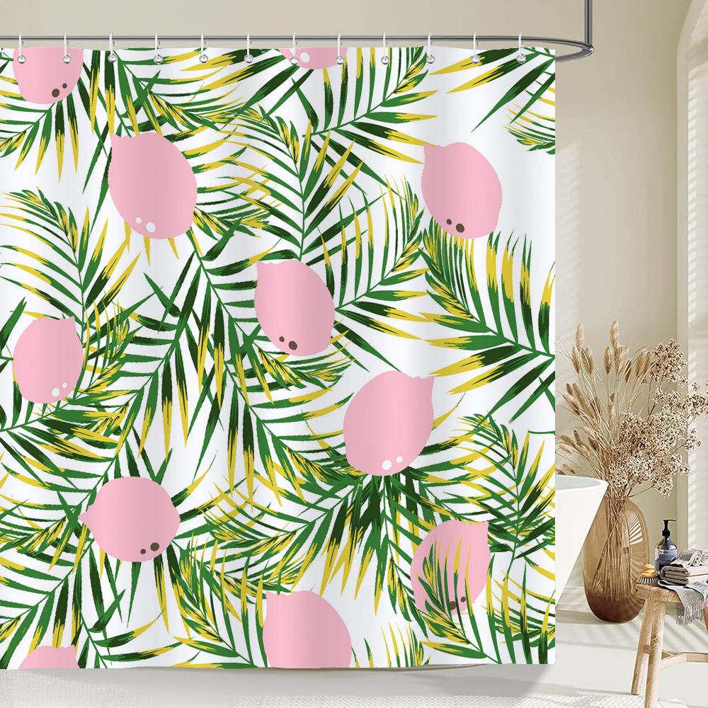 1 pc Fresh Lemon Fruit pattern Shower Curtains Bathroom Polyester Bath Curtains Printing Shower Curtain Decor With Hooks Curtain