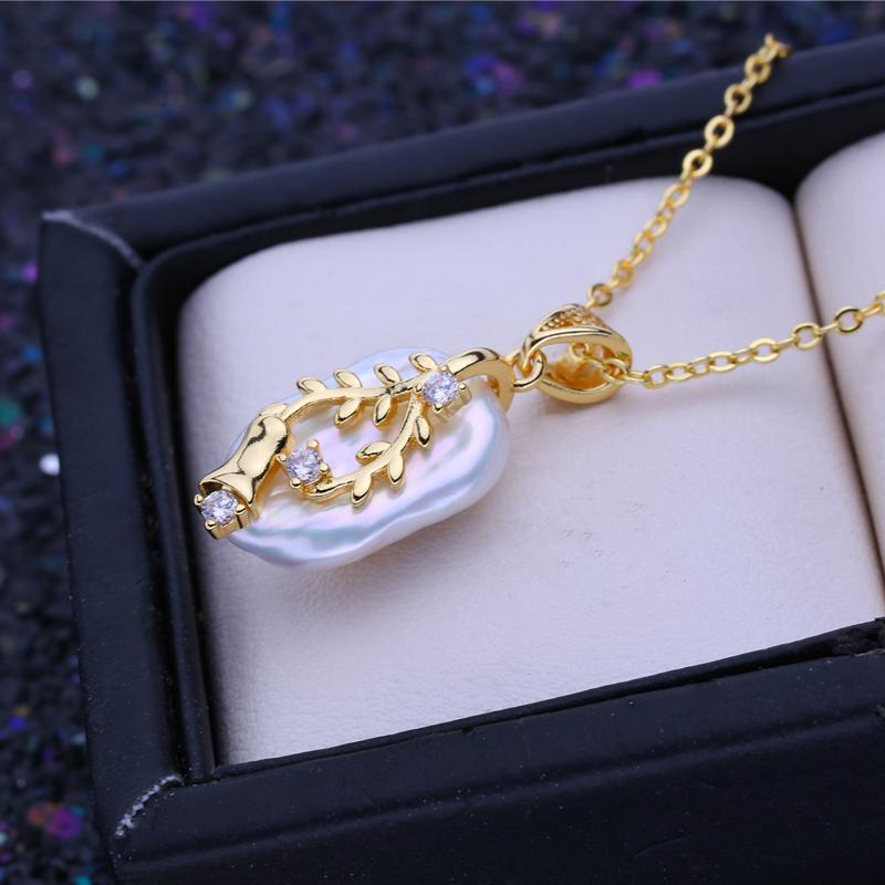 LSOOYH натуральный пресноводный большой барочный жемчуг ожерелья для женщин и девочек — фото 3