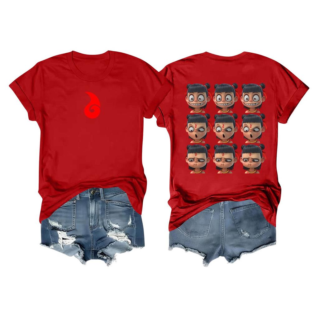 Women's Casual Daily Round Neck Printed Short Sleeved T-shirt Letter Top