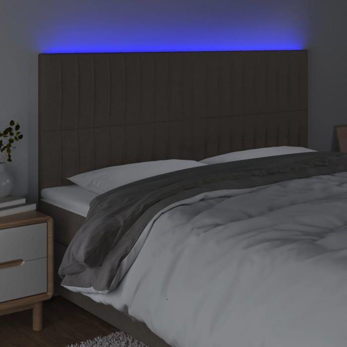 VidaXL LED Headboard Bedroom Furniture Double Bed Accessory Head of Bed Frame Interior Taupe 3122680