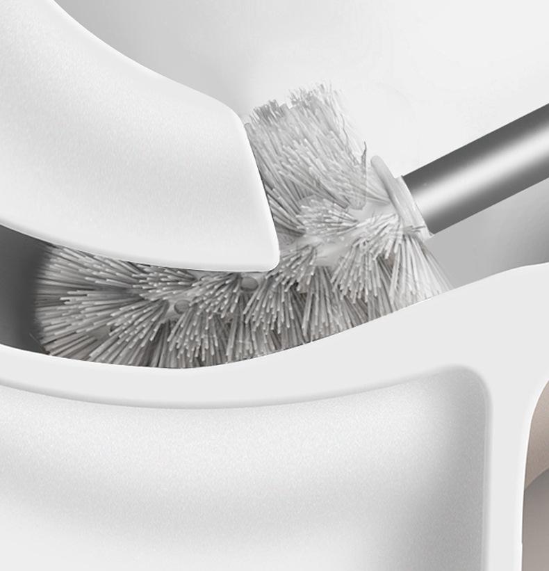 Wall-Mounted Toilet Brush with Long Handle - No-Punch Installation, No Dead Corners, Bathroom Cleaning Set