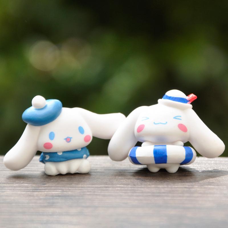 Kawaii Sanrion Figures 8pcs/set Hello Kitty Kuromi Cartoon Melody Pachacco Cinnamorol Cute Pvc Model Toys Decoration Kids Gifts