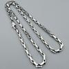 Men's Hip Hop Titanium Steel Rectangular Plaid Necklace - Fashionable, Durable, and Versatile Clavicle Chain