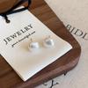 Square Pearl Silver Stud Earrings for Women - Luxury, Elegant, and Versatile Ear Accessories