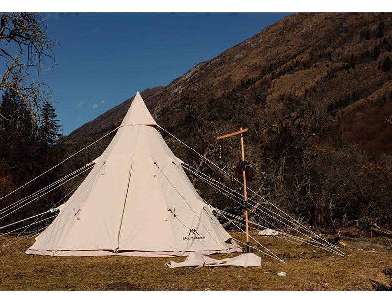 Tenda da campeggio doppia Pyramid Beige antivento per esterni