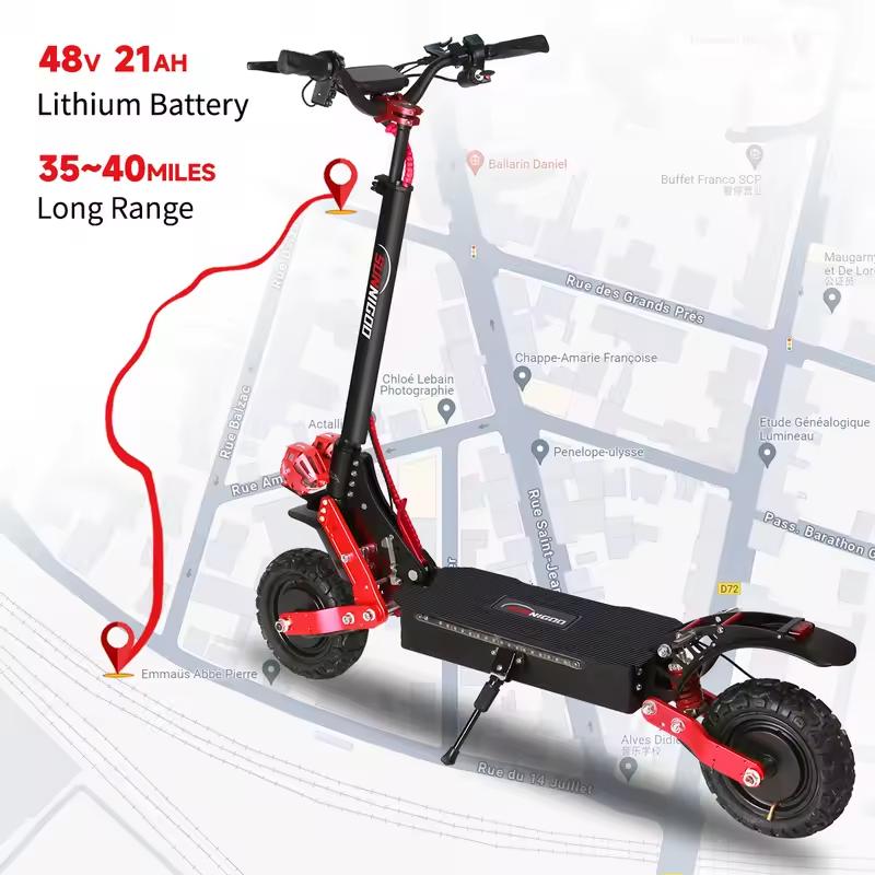 Hulajnoga elektryczna EU 2025 X7 z podwójnym silnikiem 3600W 48V 21AH Maksymalna prędkość 65-70KM/H Maksymalny zasięg 60KM 11-calowe duże koła Hulajnoga elektryczna terenowa