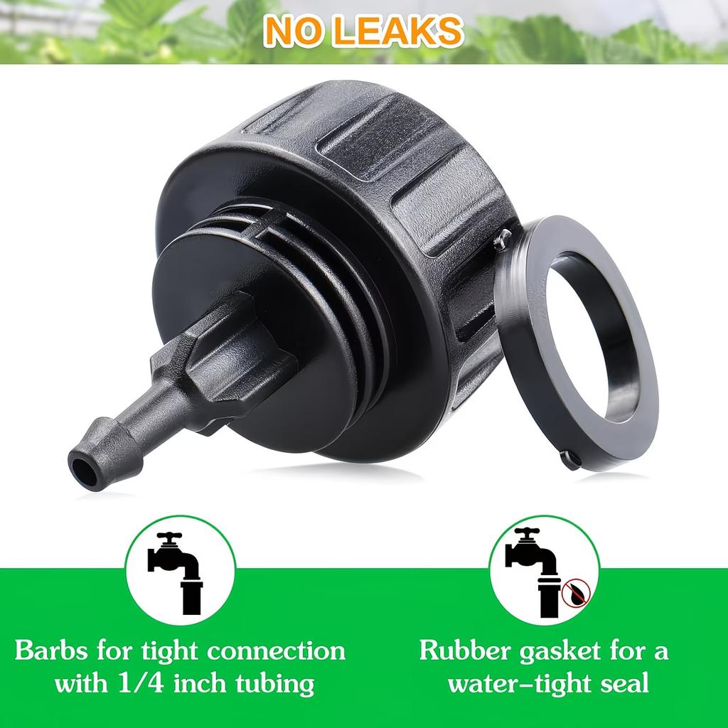 6pcs Heavy-Duty Leak-Proof Hose Connector 3/4" To 1/4" Barb Drip Irrigation Adapter For Garden Tap Compatible With US/EU Faucets