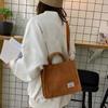 1 Pcs Women Corduroy Zipper Shoulder Bag FemaleSmall Cotton Canvas Messenger Bag Retro Vintage Crossbody Bags Bag For Women