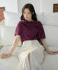 Onaenon Tie Jersey Blouse New6Me403_3Color