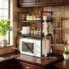 Kitchen Microwave Countertop Shelf with Hooks Stable Storage Organizer for Spices & Utensils Stable Standing Rack with No Wobble