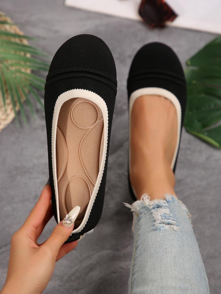 Chaussures Femme Grande Taille Mocassins Printemps Nouveau Ballerines Tricotées Chaussures de Marche d'Extérieur Respirantes pour Femmes Tenis De Mujer