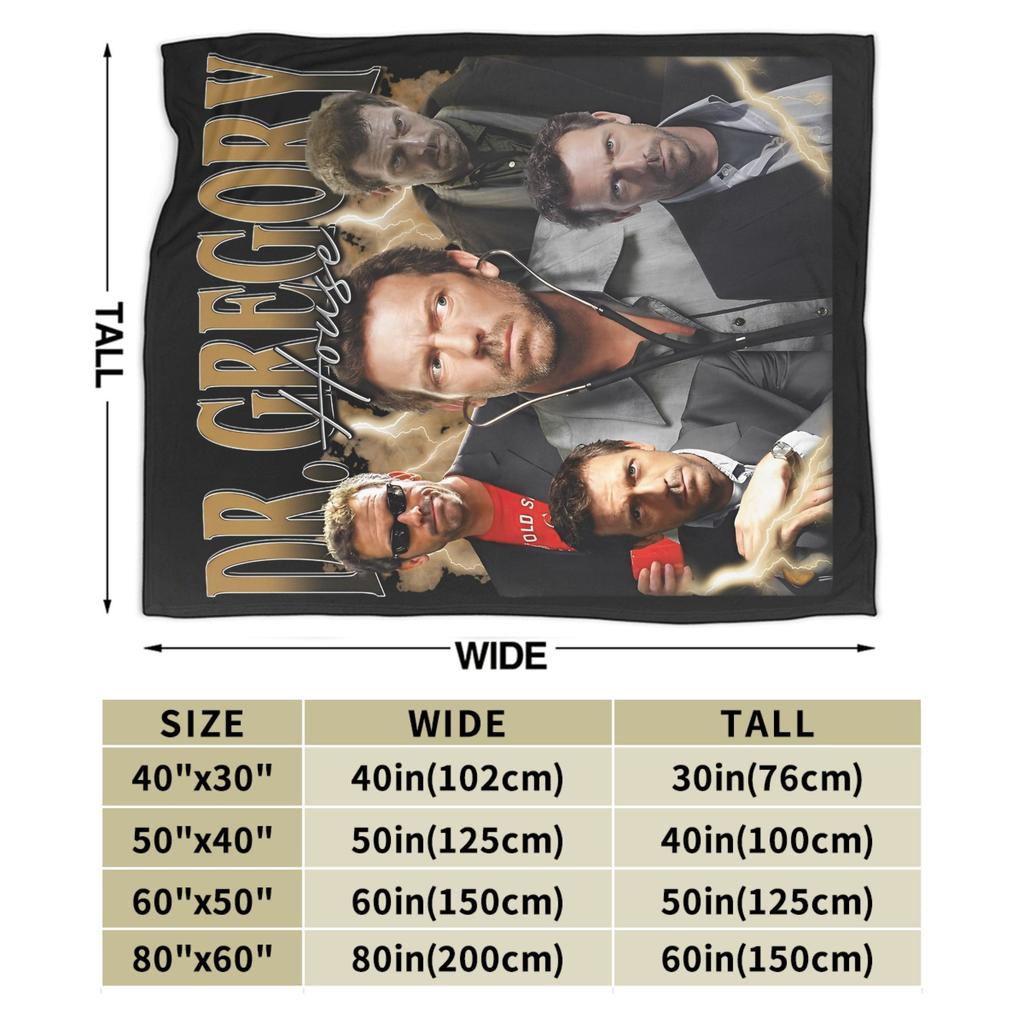 Dr Gregory House MD Blanket Velvet  Winter  Breathable Lightweight Thin Throw Blanket for Bedding Outdoor Rug Piece