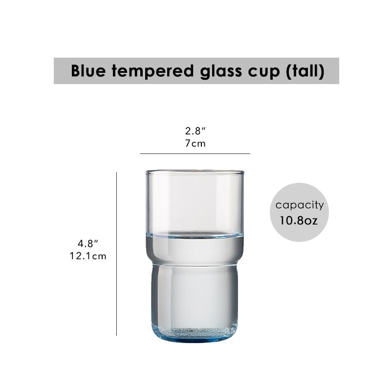 Stackable Long Drink Glass, Colored Drinking Glasses Colored Tumblers Tempered Glass for Juice, Beverages, Beer, Cocktail