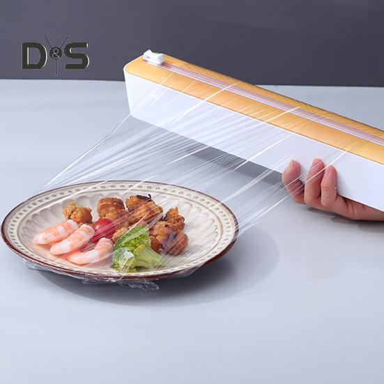 Műanyag Fólia Adagoló Csúszkás Vágóval Állítható 2 az 1-ben Élelmiszer Ragasztófólia Tekercstartó Vágószerszámok Konyhai Kütyük