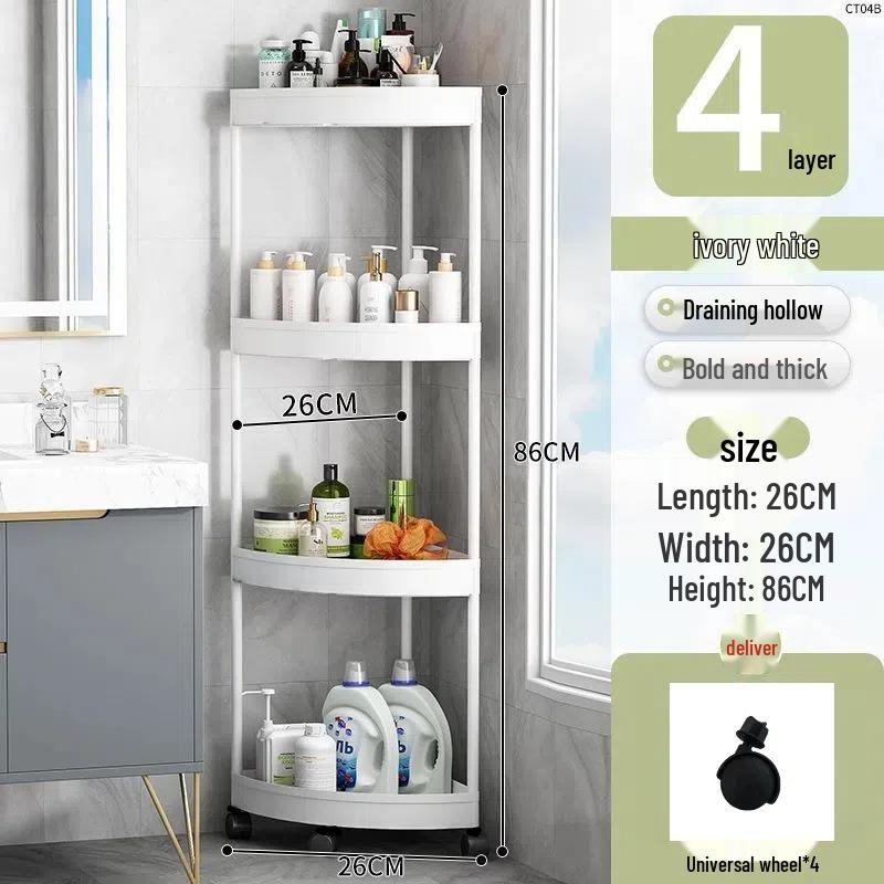 Triangular Bathroom Corner Shelf Rack for Indoor Storage