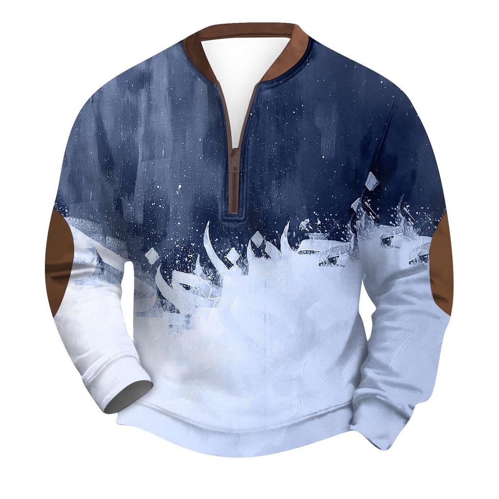 Men's Retro Casual Gradient Printed Sweatshirt