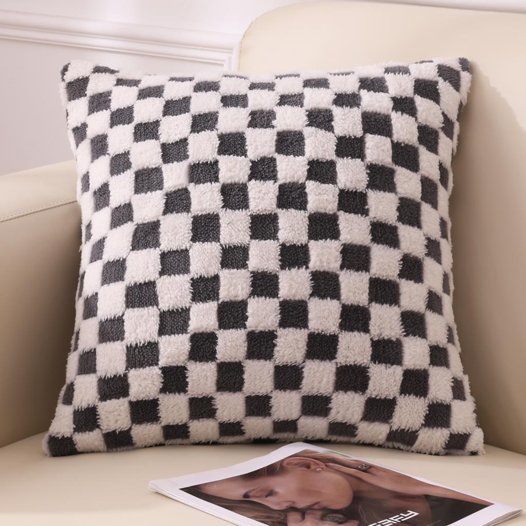 Olanly Pillow Cover Of Double-Side Checkerboard Smooth Cozy Pillowcase Checkered Pattern Super Soft Pillow Cover For Living Room