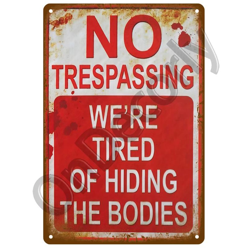 Retro Metal Warning Sign  Vintage Tin Wall Decor for Home Room Bar Garage Cafe Club Man Cave Pub  Mural Plate Poster Art