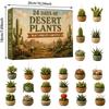 Calendario dell'Avvento Piante Desertiche Mini Succulente Cactus Ciondoli Conto alla Rovescia di Natale Scatola Cieca