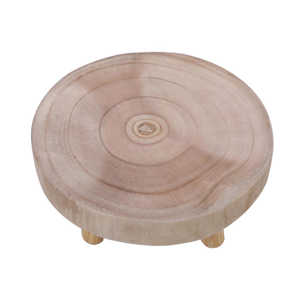 Wooden Flower Stand Stool Round Wooden Riser with 2.4in Leg Height Unpainted Finish S