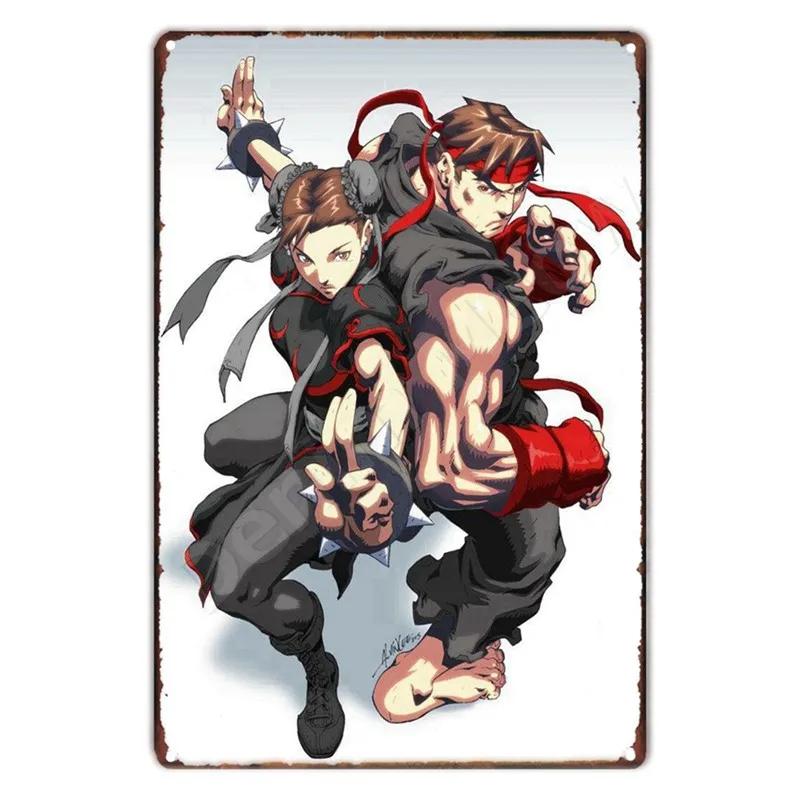 The King Of Fighters Anime Vintage Metal Sign, Wall Art Poster, Fighting Games, Retro Sign For Bar,Club,Man Cave,Home Wall Decor