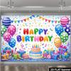 2D Rainbow Birthday Backdrop for Colorful Themed Kids Party Photo Booth